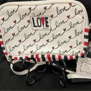 Brighton Love Script Crossbody Bag - White, Black, and Red